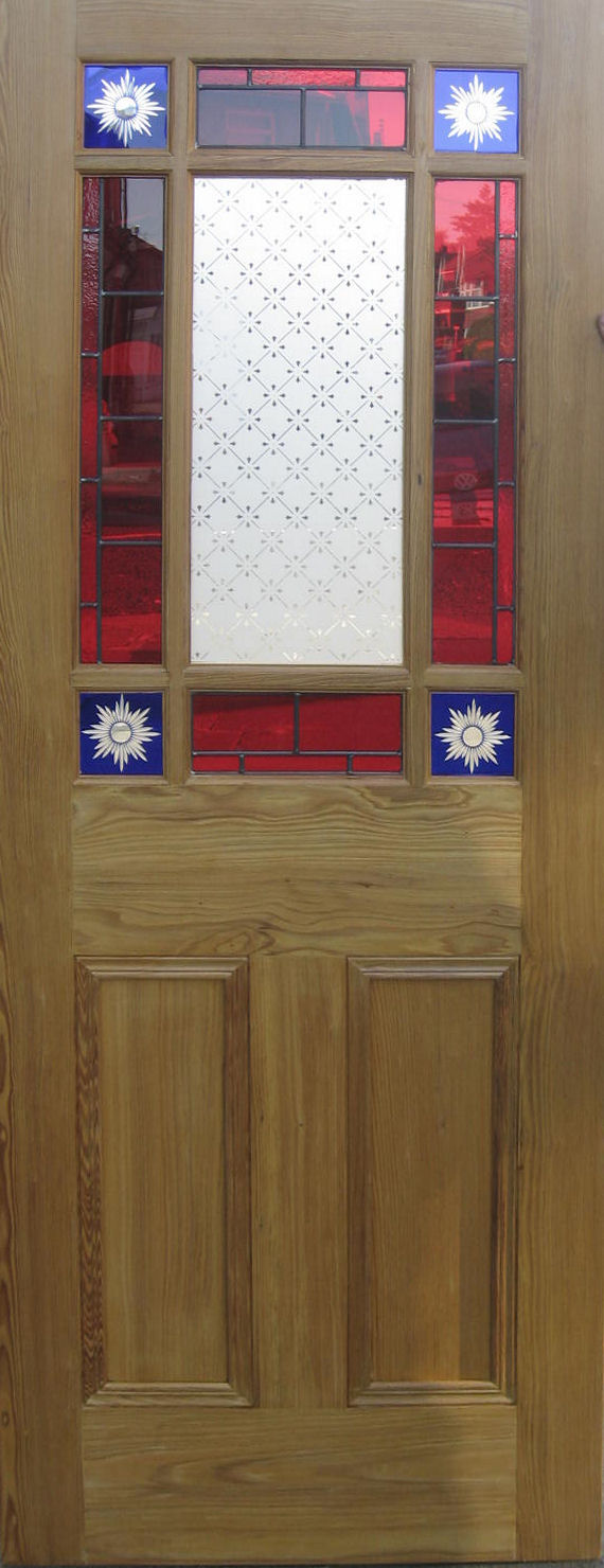 9 pane Victorian style stained glass doors 9 pane Victorian style stained glass doors